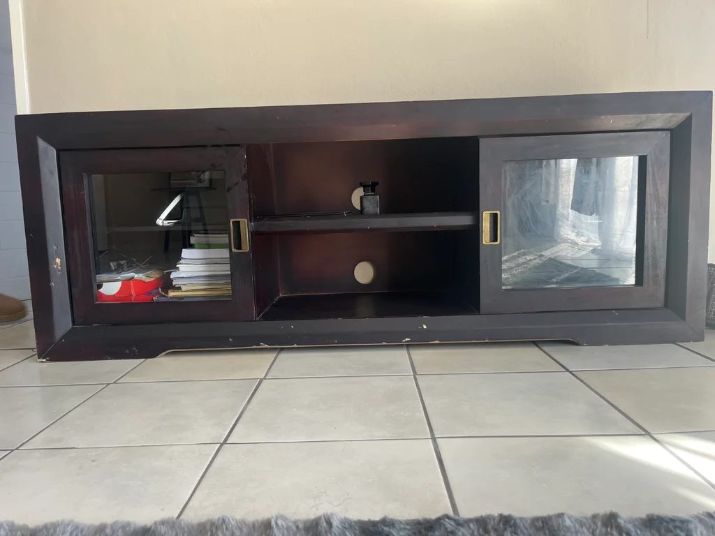 Low Rise Brown-Black TV Stand Unit